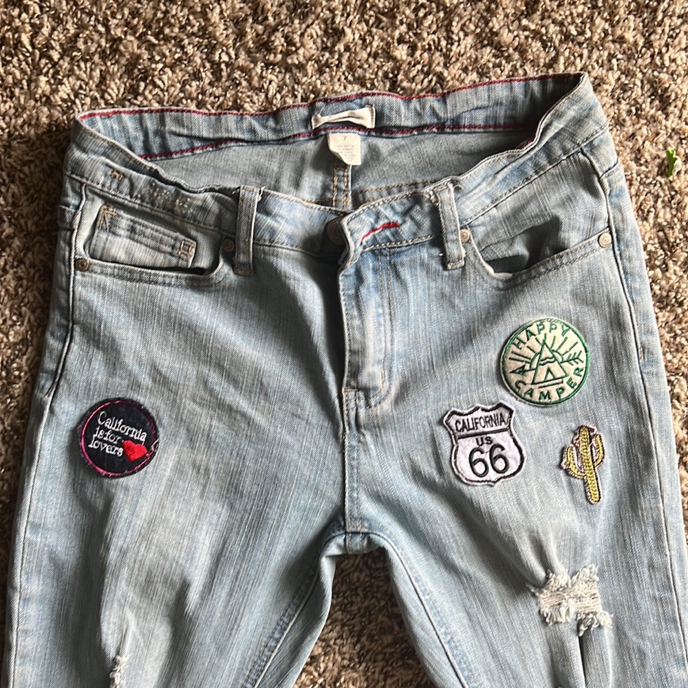 Ripped Patched Jeans